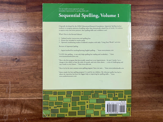 Sequential Spelling 1 Teacher's Guide Revised Edition: A Phonics-Based Approach to Early Spelling Skills