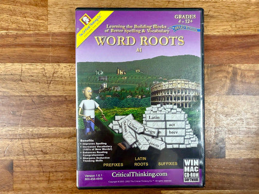 Critical Thinking: Word Roots A1 Software CD-ROM (Grades 4–12+): Greek &amp; Latin Roots for Vocabulary & Spelling