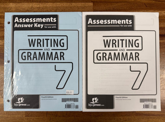 BJU Writing & Grammar 7 — Assessments and Answer Key (Grade 7 English) NEW