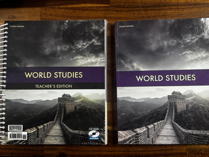 BJU World Studies Set  4th Ed - Textbook & Teacher's Edition