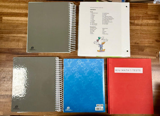 BJU Math 1 5th Ed SET TGs, Manipulatives, Reviews, Tests & Key