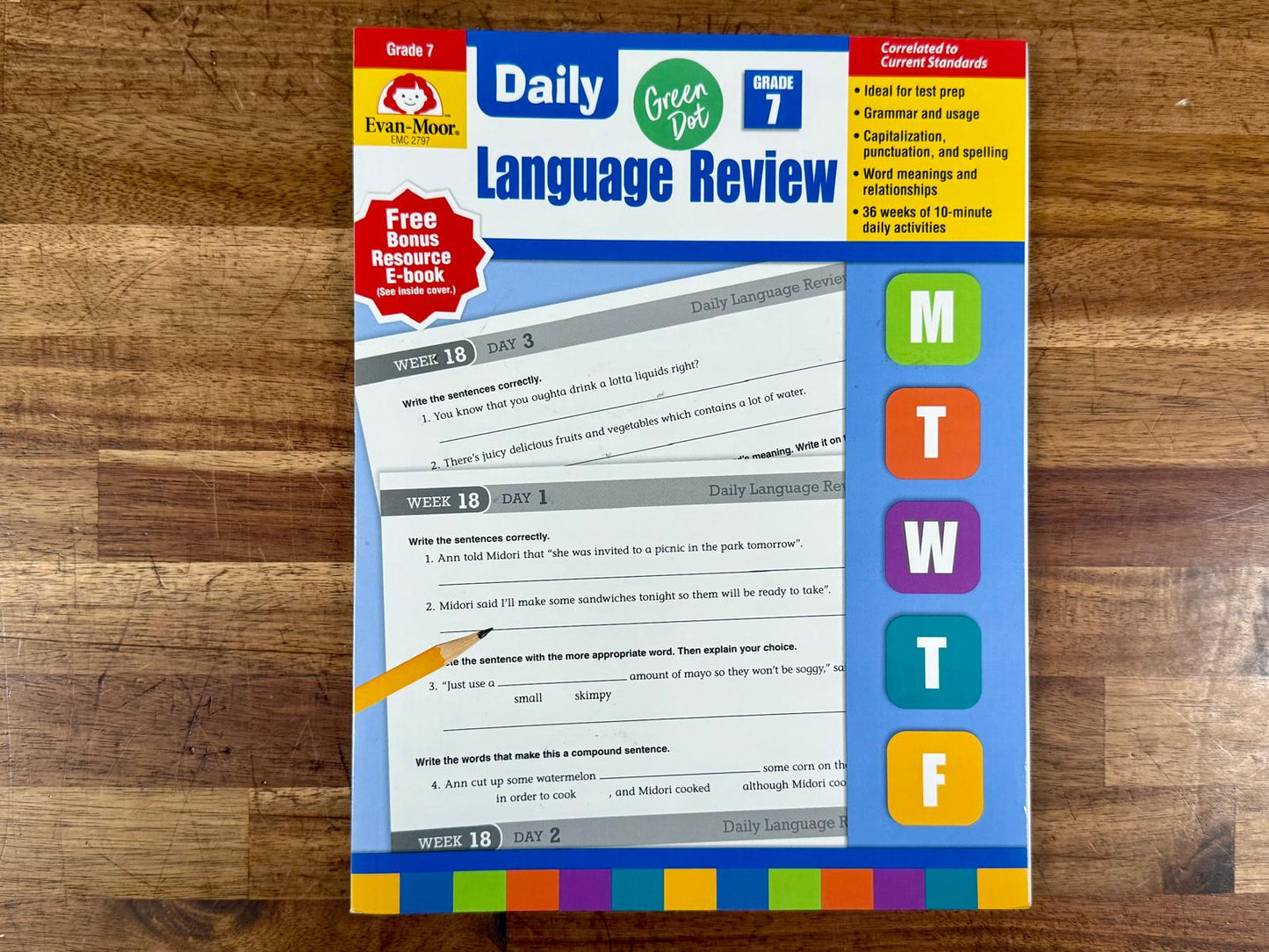 Evan-Moor Daily Language Review Grade 7 - Like-New