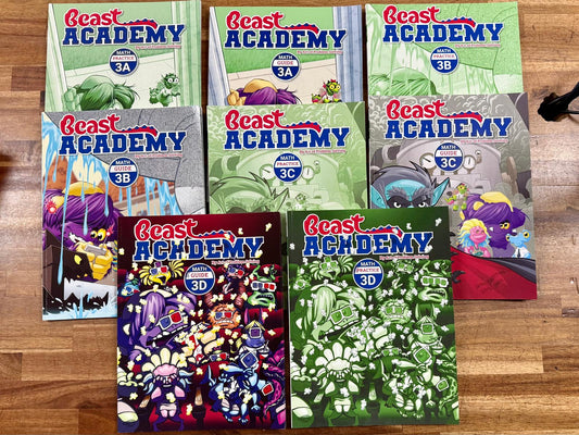 Beast Academy 3A–3D Full Set (8 Books) - Like New