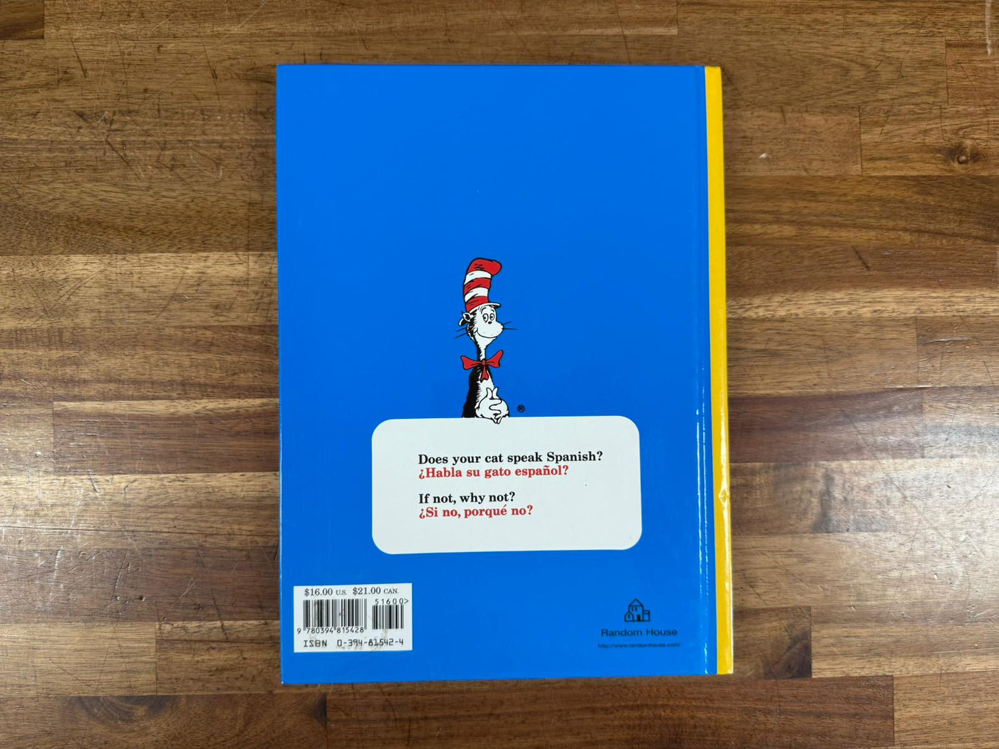 The Cat in the Hat Beginner Book Dictionary in Spanish