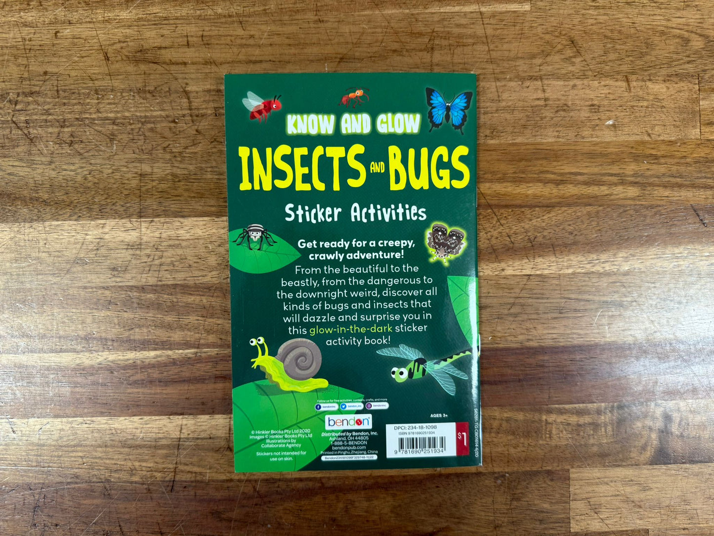 Bendon: Know and Glow – Insects and Bugs Sticker Activities