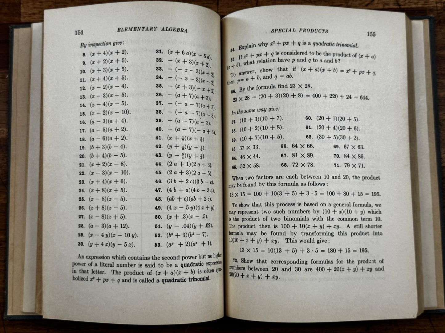Elementary Algebra Stone-Hart Benjamin. H. Sanborn & Co. 1924