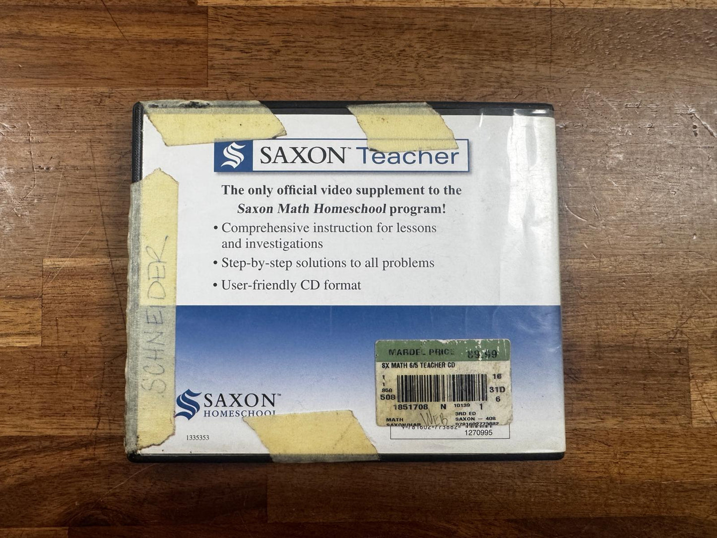Saxon Math 6/5 Homeschool SET of 3 - Les/Tsts CDs, Solutions, Txtbk