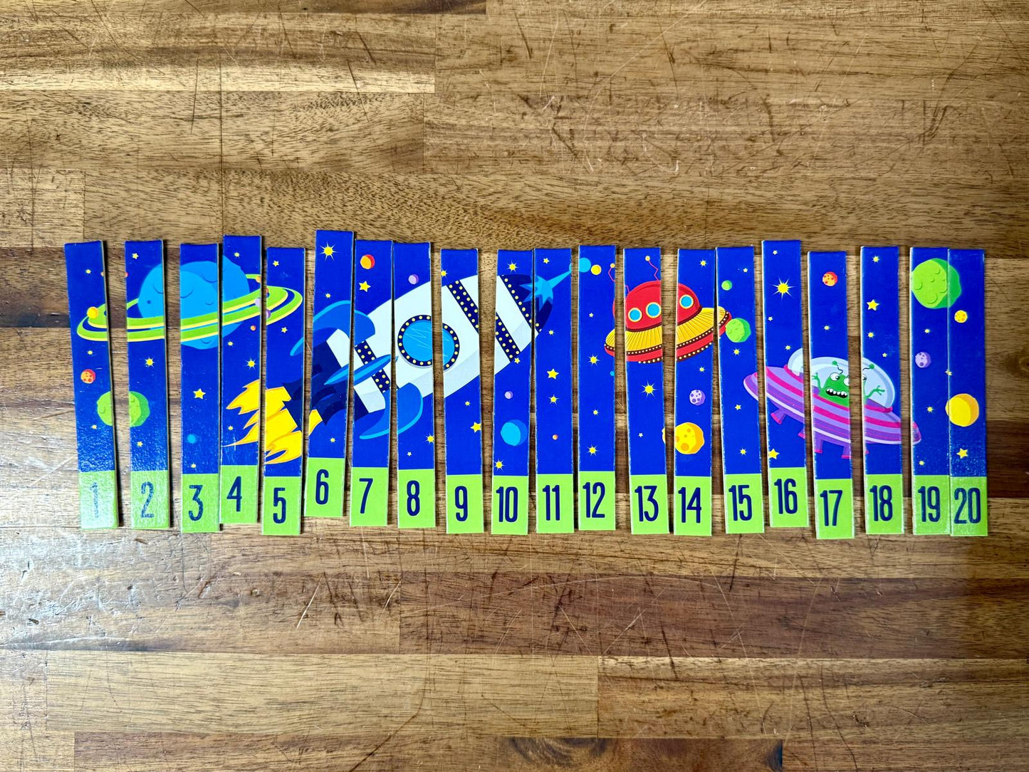 Number Sequencing Outer Space Puzzle sticks