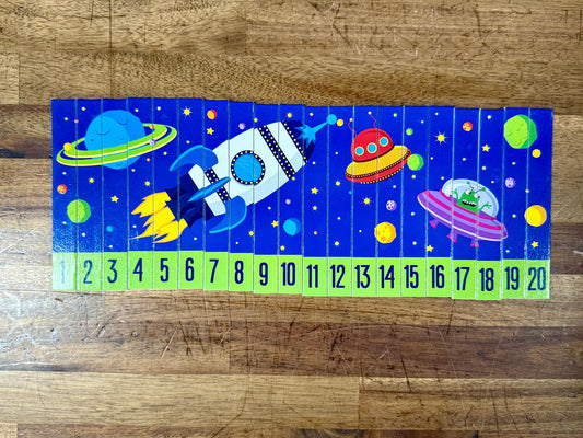 Number Sequencing Outer Space Puzzle sticks