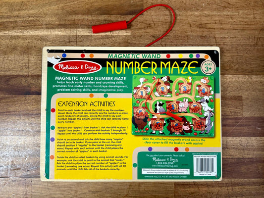 Melissa & Doug Magnetic Wand Number Maze Wooden Puzzle Activity