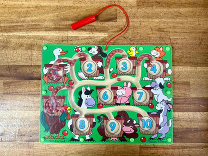 Melissa & Doug Magnetic Wand Number Maze Wooden Puzzle Activity