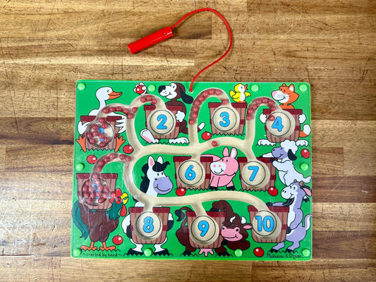 Melissa & Doug Magnetic Wand Number Maze Wooden Puzzle Activity