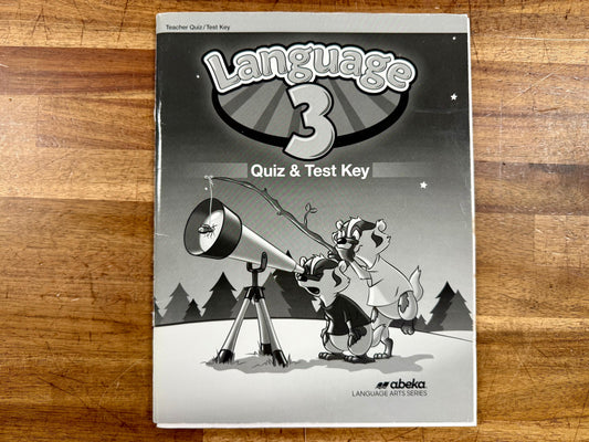 Abeka Language 3 Quiz & Test Key 5th Ed Grade 3