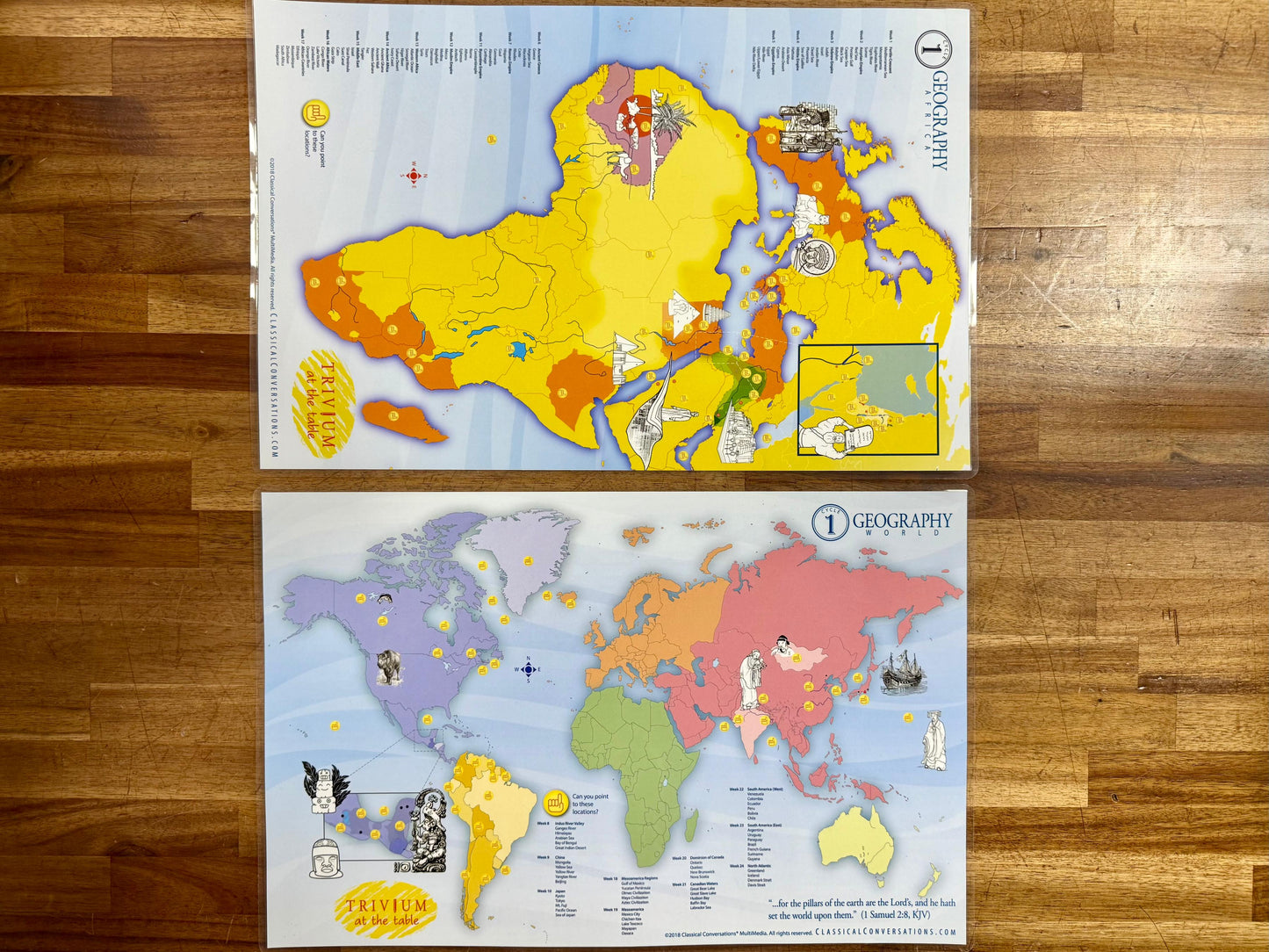 Classical Conversations Trivium at the Table Cycle 1 Geography Maps