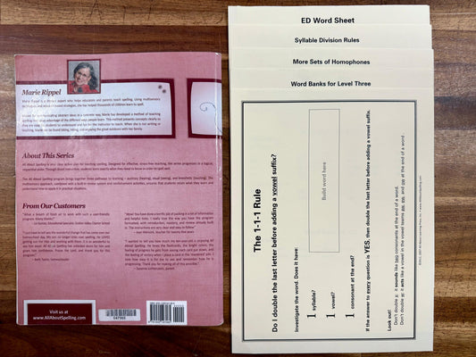 All About Spelling Level 3 Teacher's Manual w. Resource Sheets