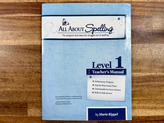 All About Spelling Level 1 Teacher's Manual