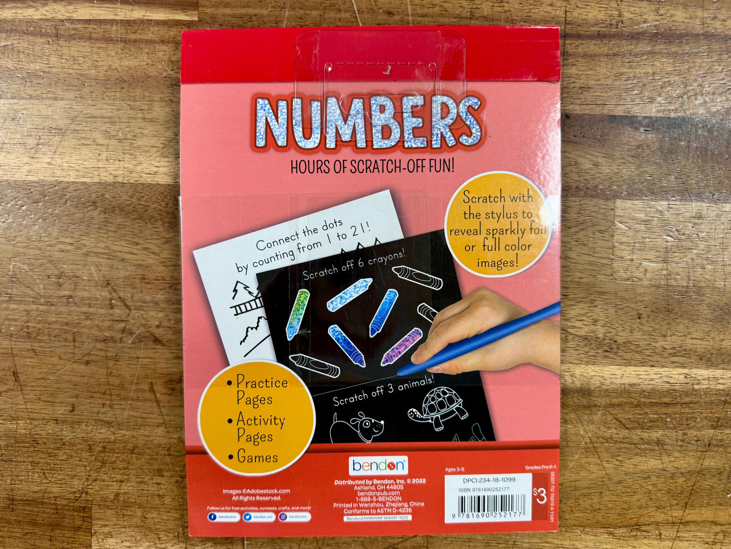 Numbers Scratch Fantastic Activity Book - NEW Ages 3-6 Bendon