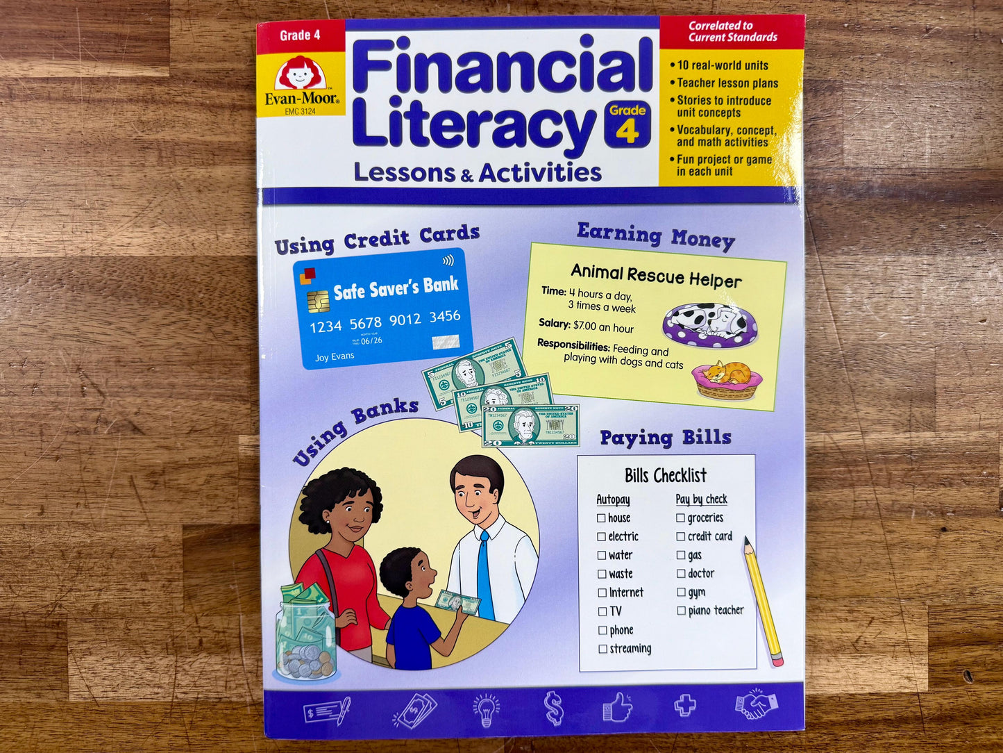 Evan-Moor Financial Literacy Lessons & Activities Grade 4