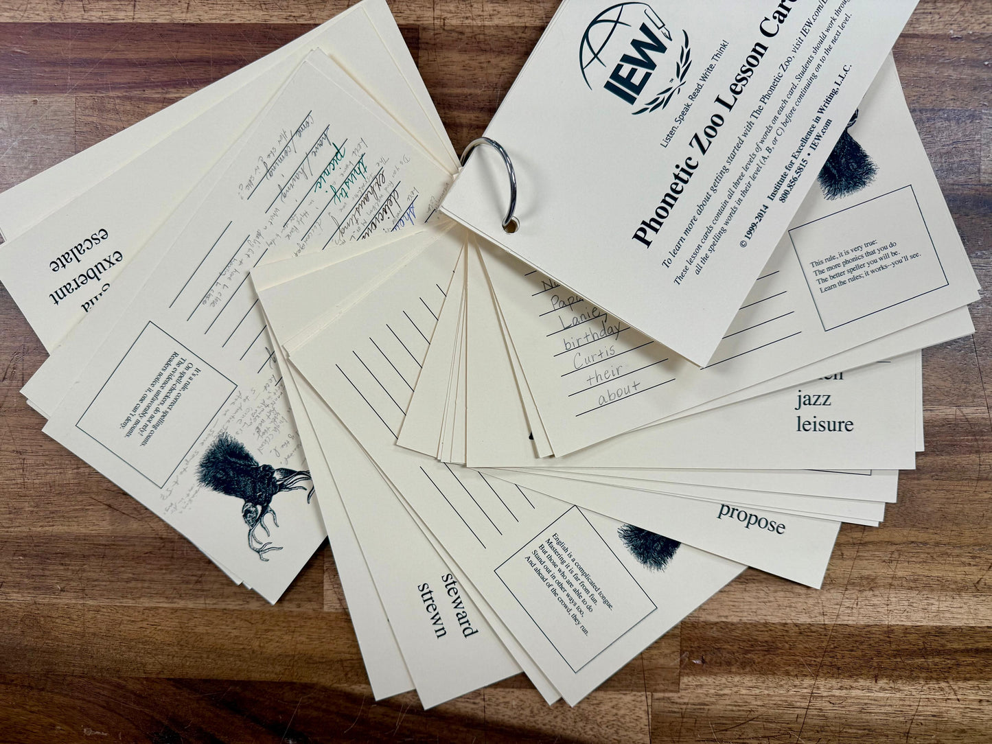 IEW Phonetic Zoo Lesson Cards