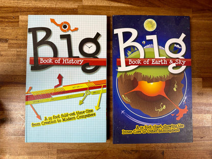 MB Big Book of Earth & Sky, Big Book of History Lot - Very Good