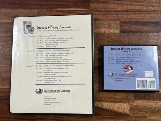 IEW Student Writing Intensive Group B SET:  CDs & Seminar Binder