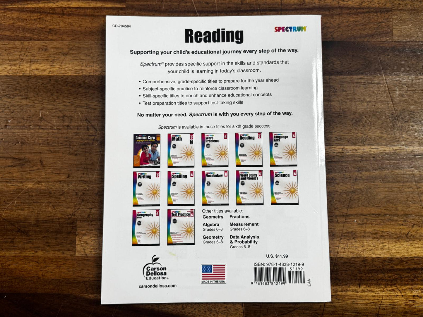 Spectrum Reading Grade 6