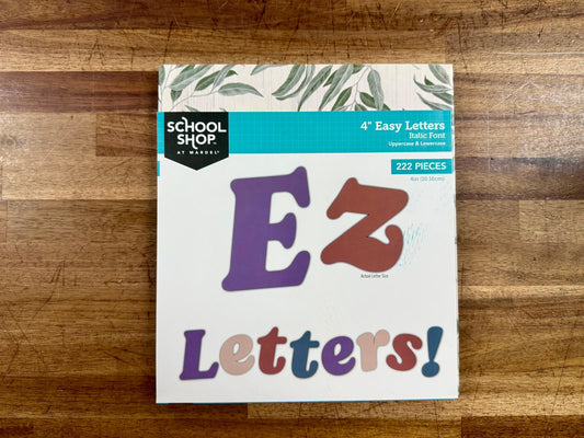 School Shop 4" Easy Letters Italic Font 222 Pieces NEW