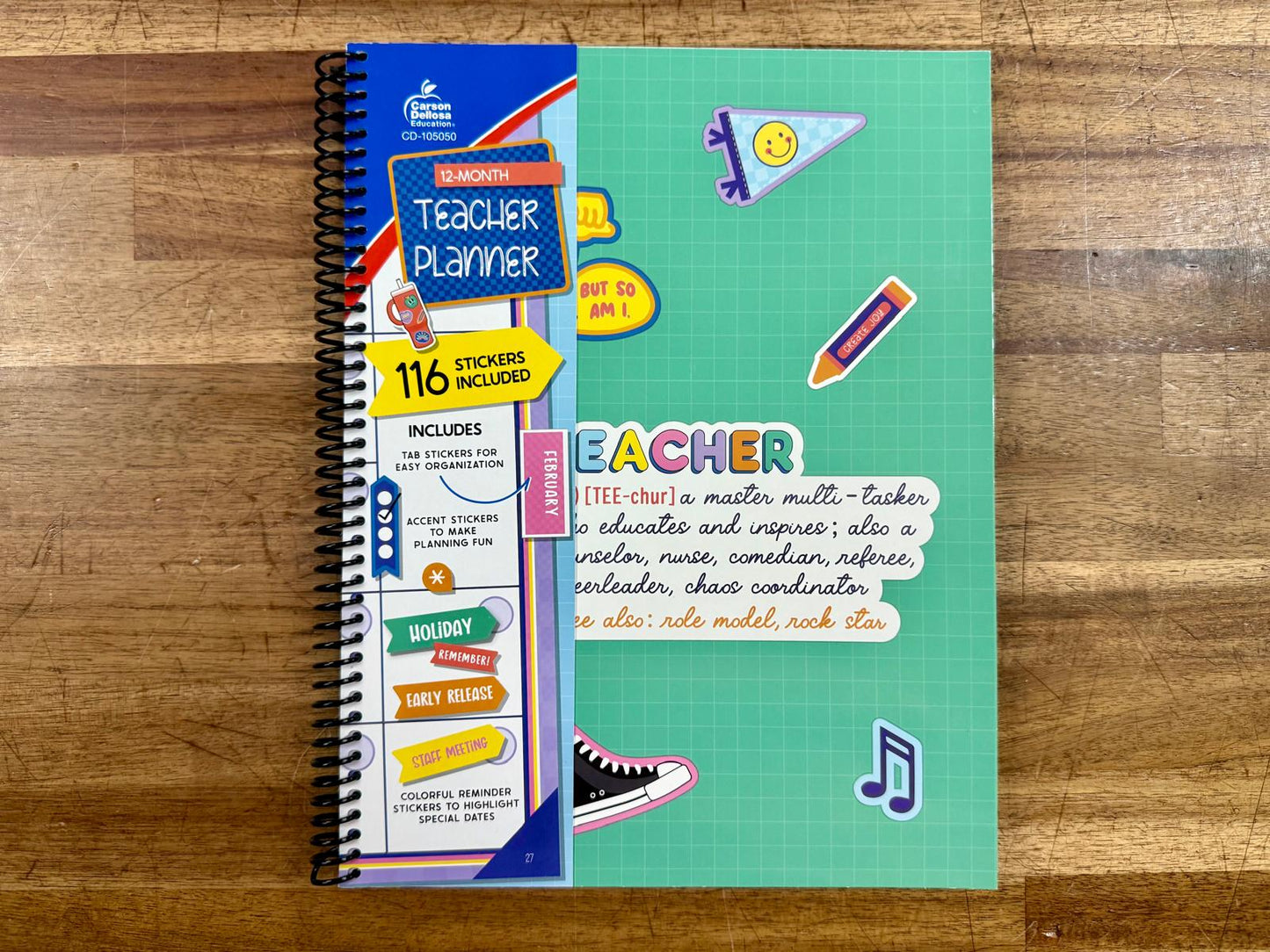 Carson-Dellosa Teacher Planner w/ 116 Stickers  NEW