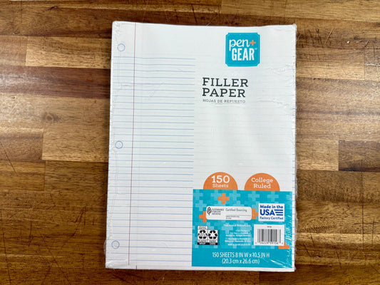 College Rule Filler Paper- NEW