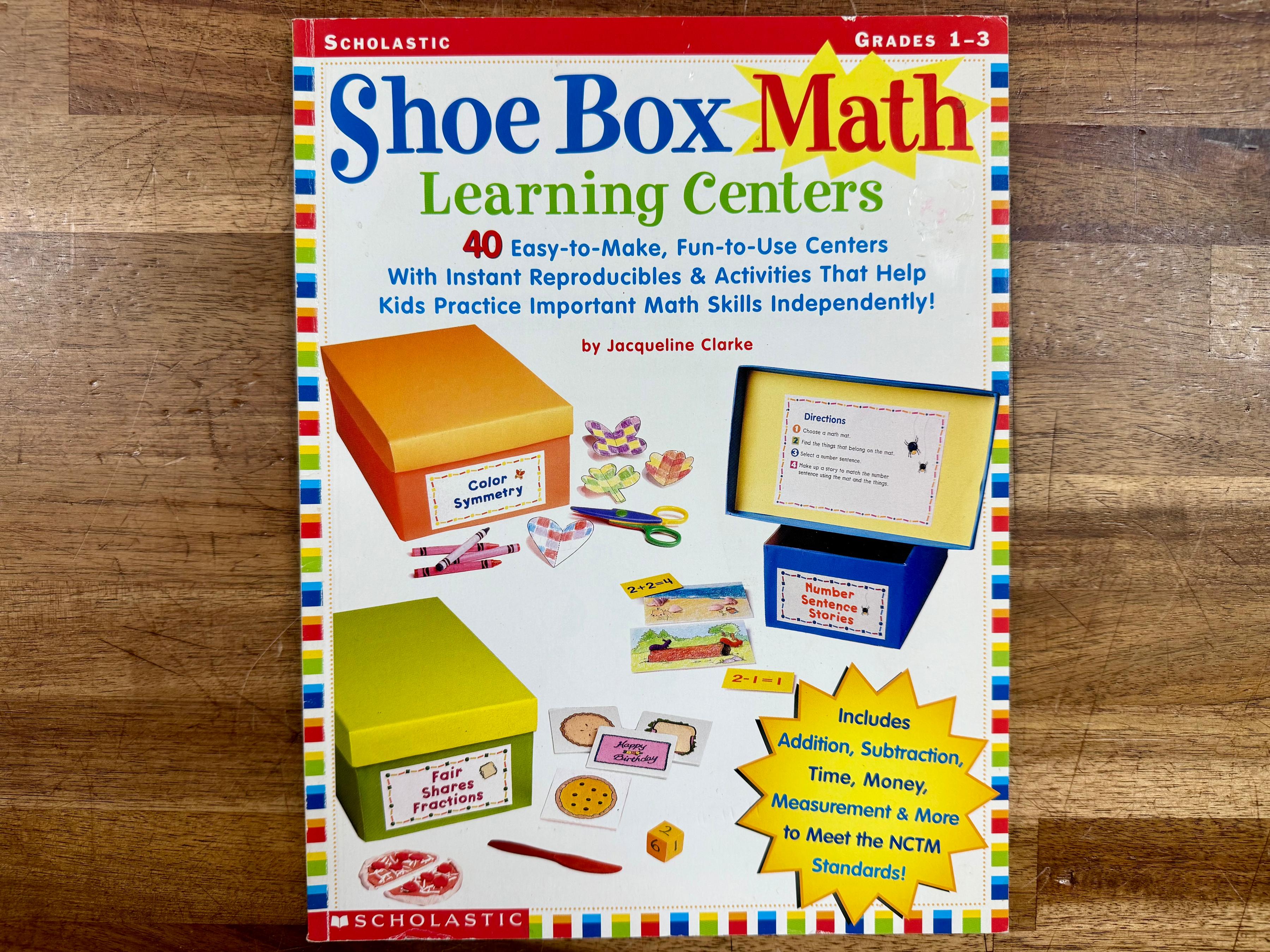 Boxed Math Page Shoe Box Math Learning Centers by Scholastic Press - Supplemental Math ...