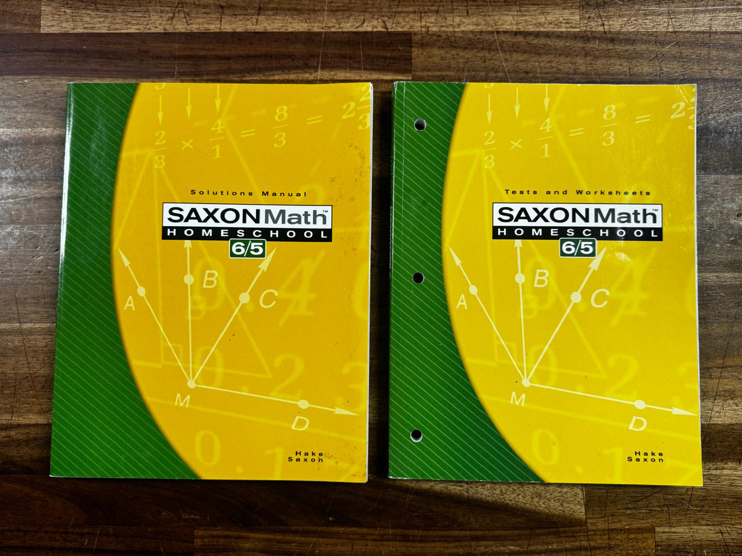 Saxon Math Homeschool 6/5 SET of 2 (Solutions Manual & Tests and Wkshts)