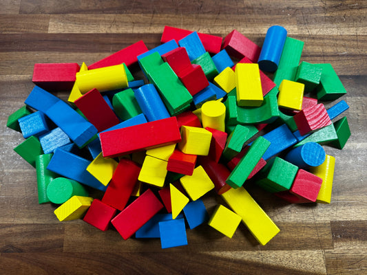 Colorful Wooden Building Blocks (~3.5lbs)
