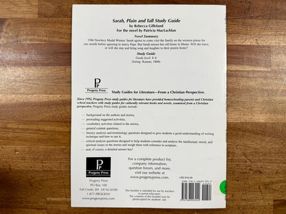 Progeny Press - Sarah, Plain and Tall Study Guide