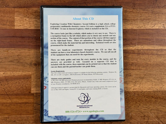 Apologia Exploring Creation with Chemistry, 2nd Ed – Instructional DVD