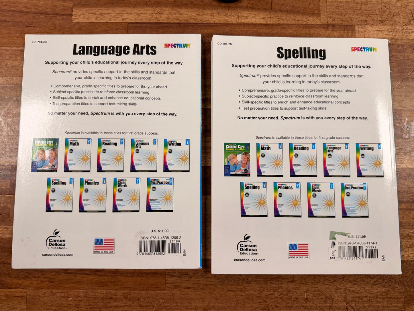 Spectrum Language Arts and Spelling Grade 1