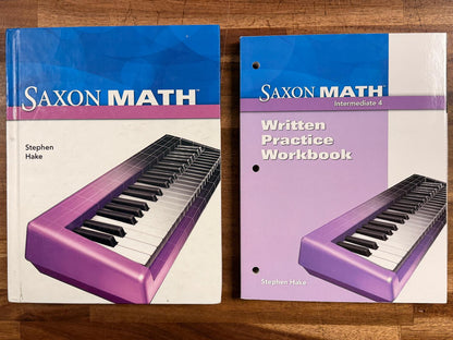 Saxon Math Intermediate 4 SET of 6: Txtbook, Wrkbks, Solutions, & More