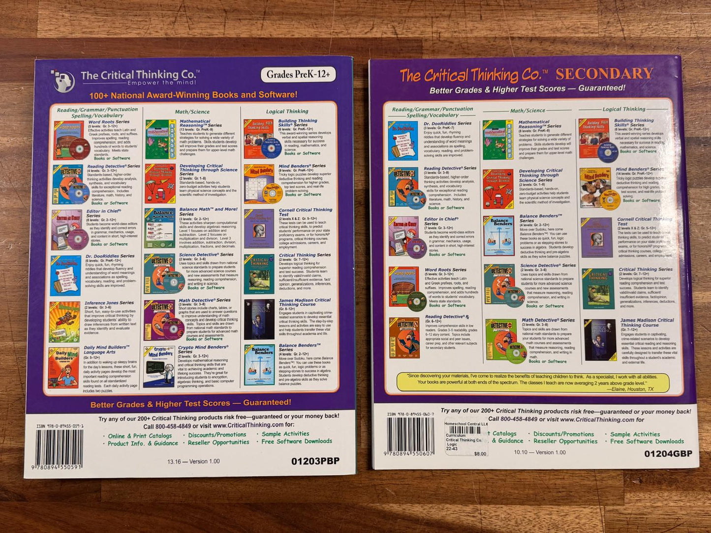 Critical Thinking book TWO Set