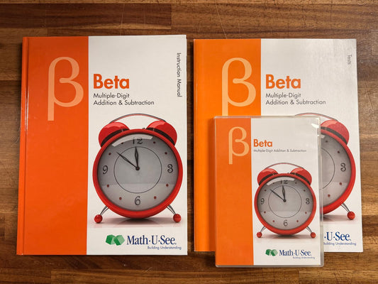 Math-U-See Beta Set of 3 – Instruction Manual, Tests, and DVD (Acceptable)