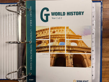 Sonlight World History G Year 1 of 2 and Level E Science SET