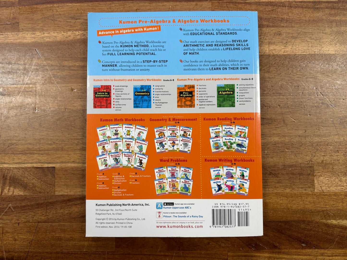 Kumon Pre-Algebra Grades 6–8 Workbook