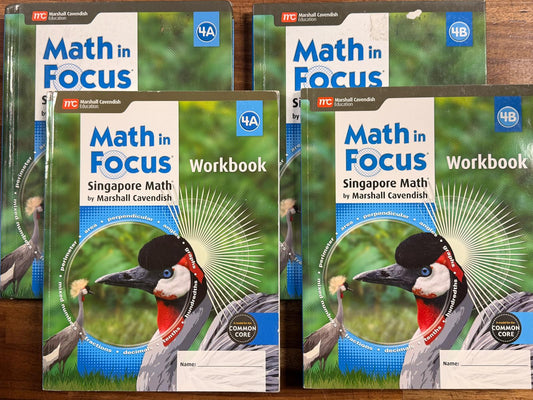 Singapore Math in Focus 4A/4B Textbook & Workbook Set