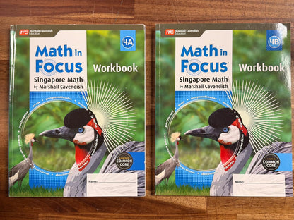 Singapore Math in Focus 4A/4B Textbook & Workbook Set
