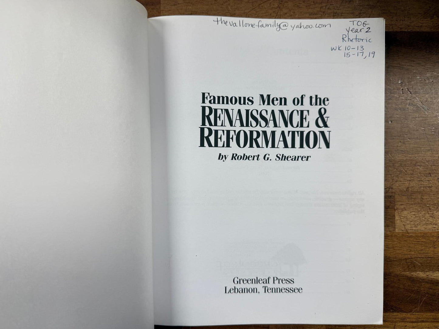 Famous Men of the Renaissance & Reformation - Good