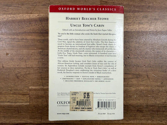 Uncle Tom's Cabin by Harriet Beecher Stowe (Acceptable)