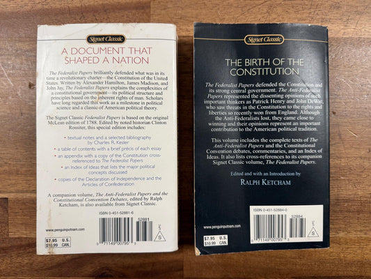 Classics SET: Federalist Papers and The Anti-Federalist Papers