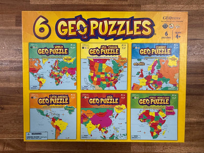 6 GeoPuzzles from GeoToys (Good, Complete & Clean)
