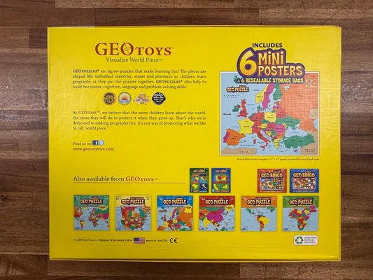 6 GeoPuzzles from GeoToys (Good, Complete & Clean)