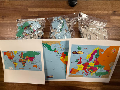 6 GeoPuzzles from GeoToys (Good, Complete & Clean)