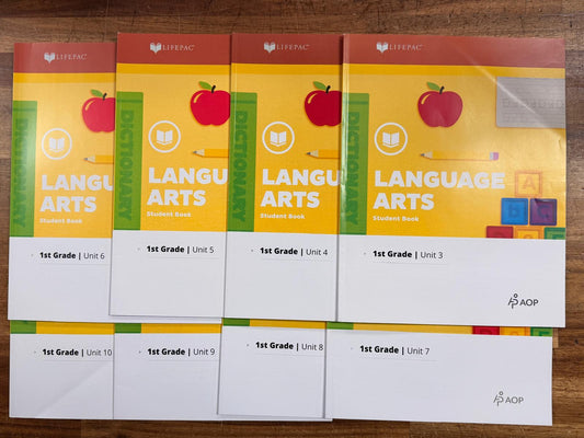 LIFEPAC Language Arts Grade 1 Worktexts – Units 3 through 10 (Student Books Only)