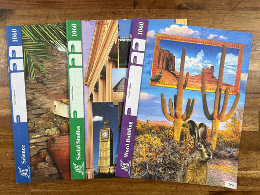 ACE PACEs 1060 SET: Science, Social Studies, Word Building (Like New)